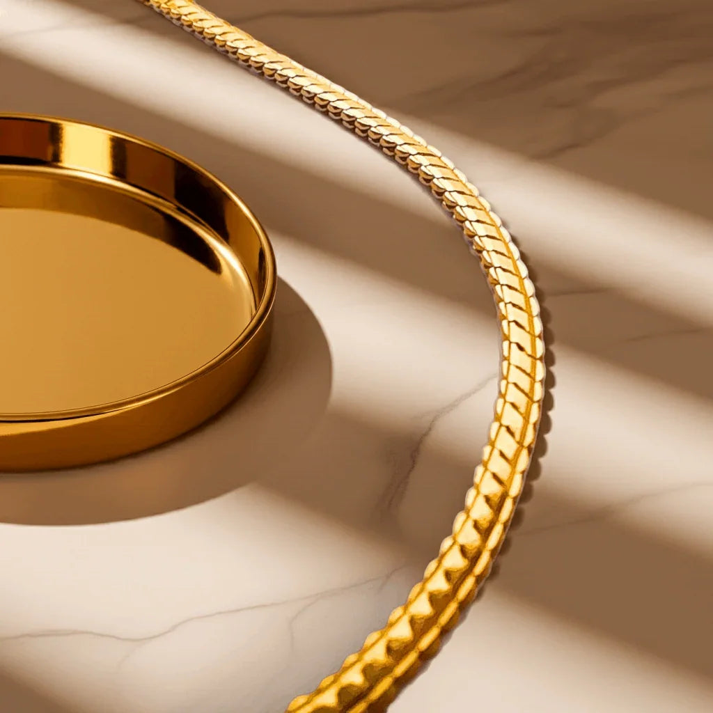 Gold-Tone Flat Snake Chain