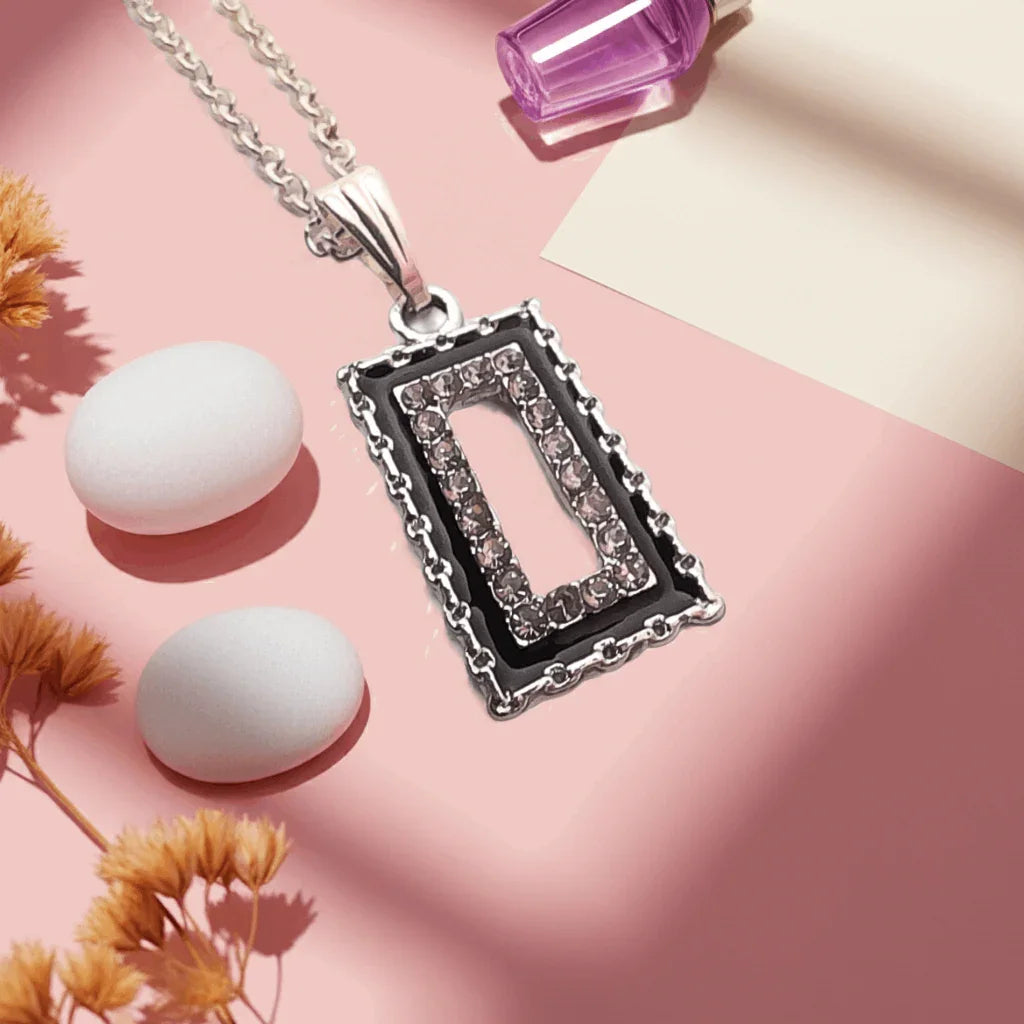 Rectangular Sparkle Pendant Necklace