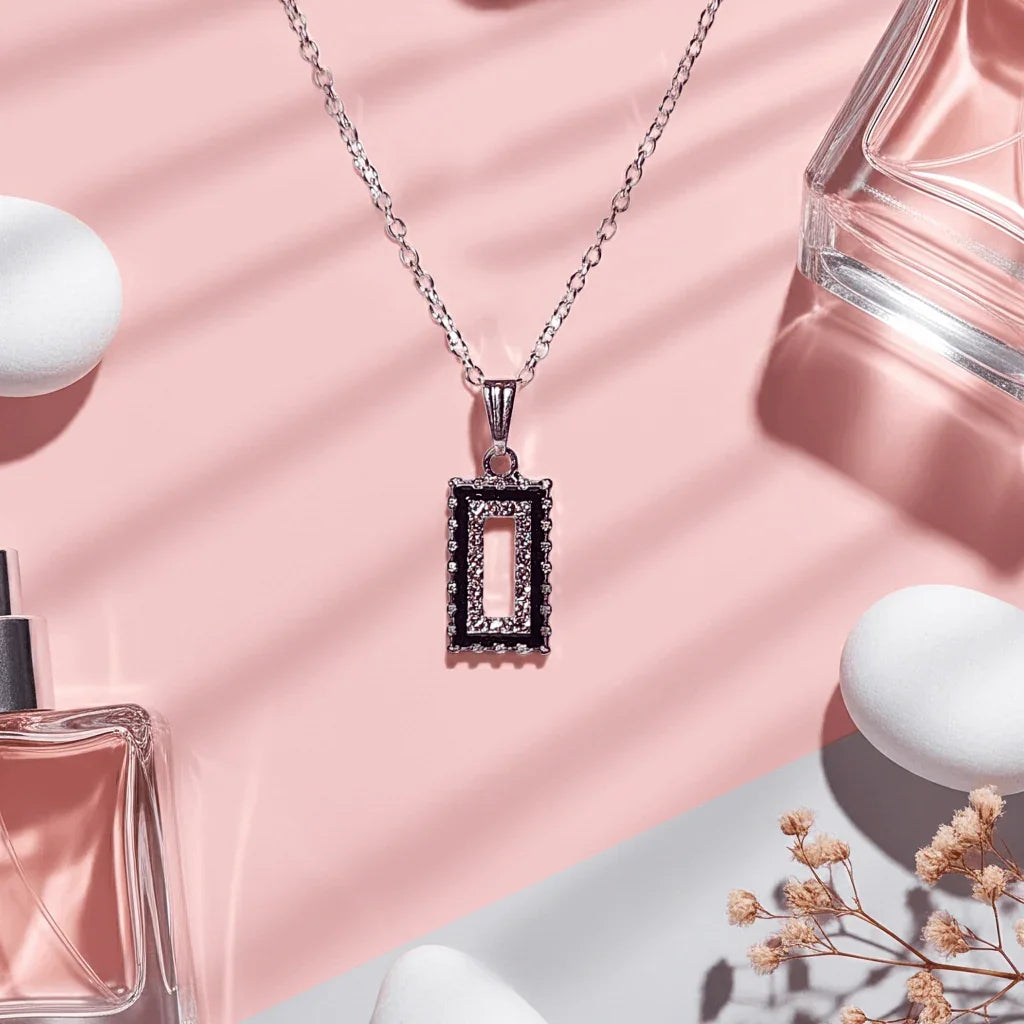 Rectangular Sparkle Pendant Necklace